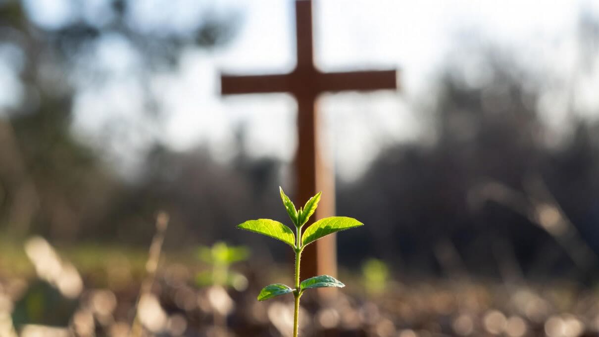 Ilustración bíblica del renuevo y la cruz