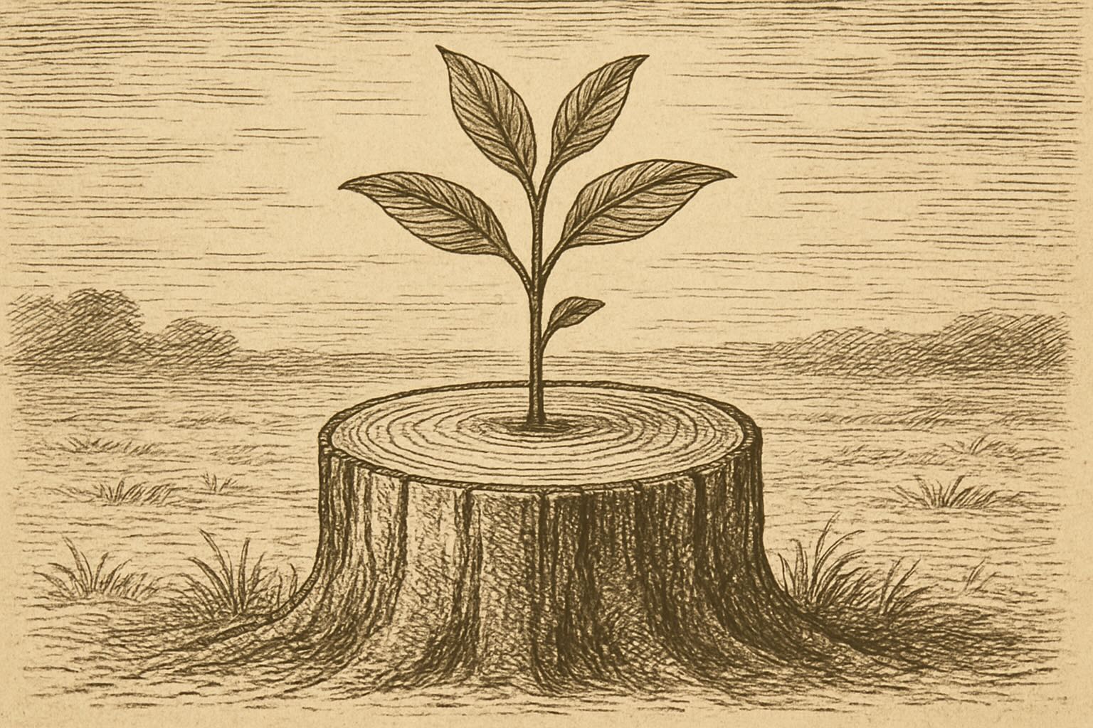 Ilustración de un brote representando un renuedo